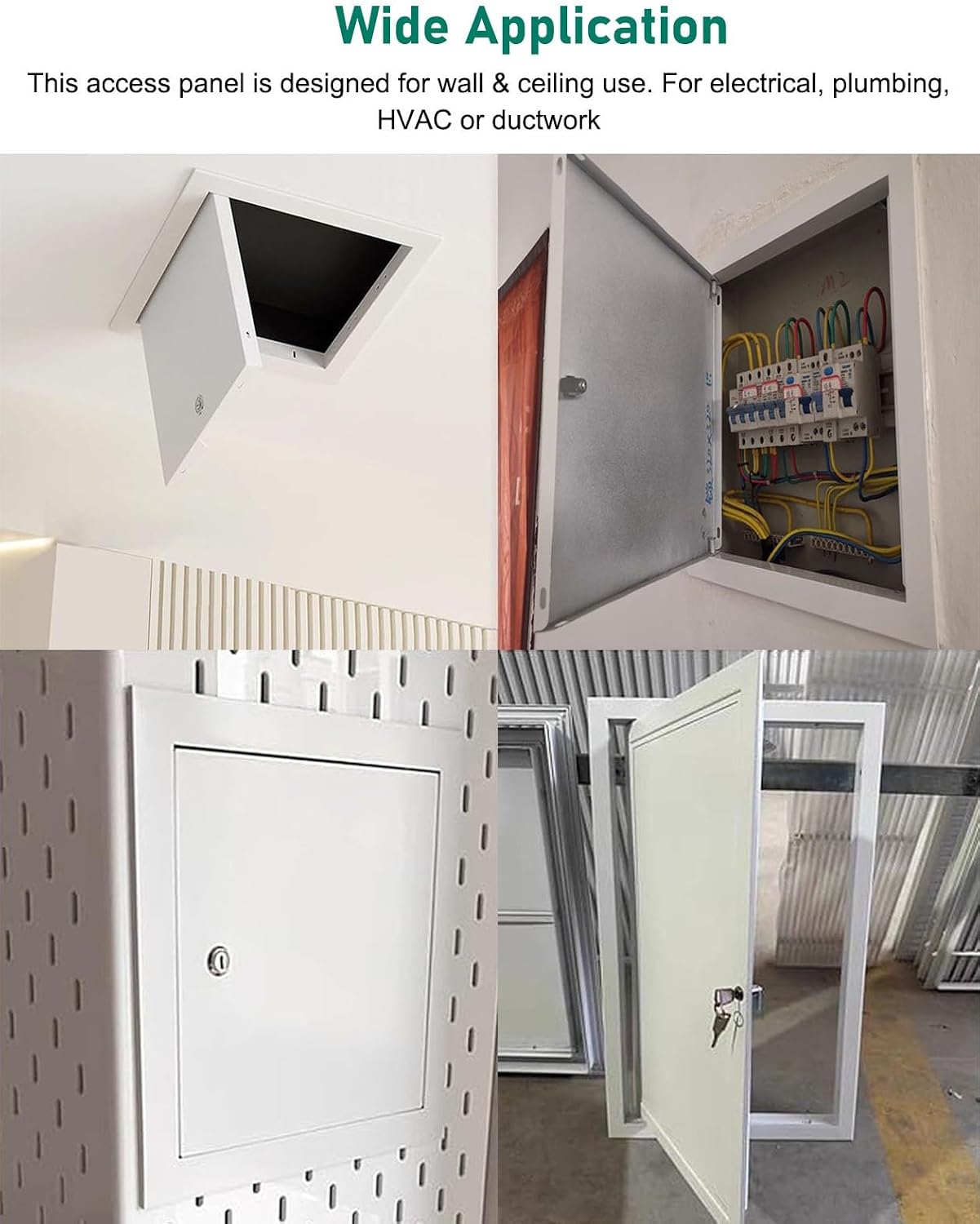 Metal Ceiling Wall Hatch Access Panel, Electrical Attic Door with Lock and Key White, Drywall Access Door Panel Service Cover Plate(19x20in(483x508mm))