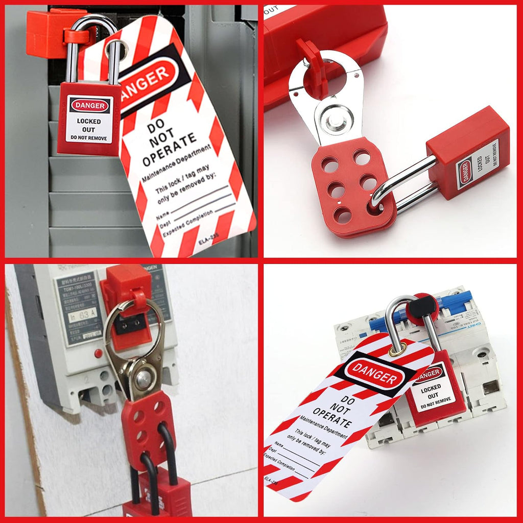 Lockout Tagout Kit Loto Hasp Lockout Steel Cable Lockout Plug Lock Out Tag Loto Safety Padlock Circuit Breaker Lockout Ball Valve Lockout Tagout Set Alamanda Loto Kit for Lock Out Tag Out Station