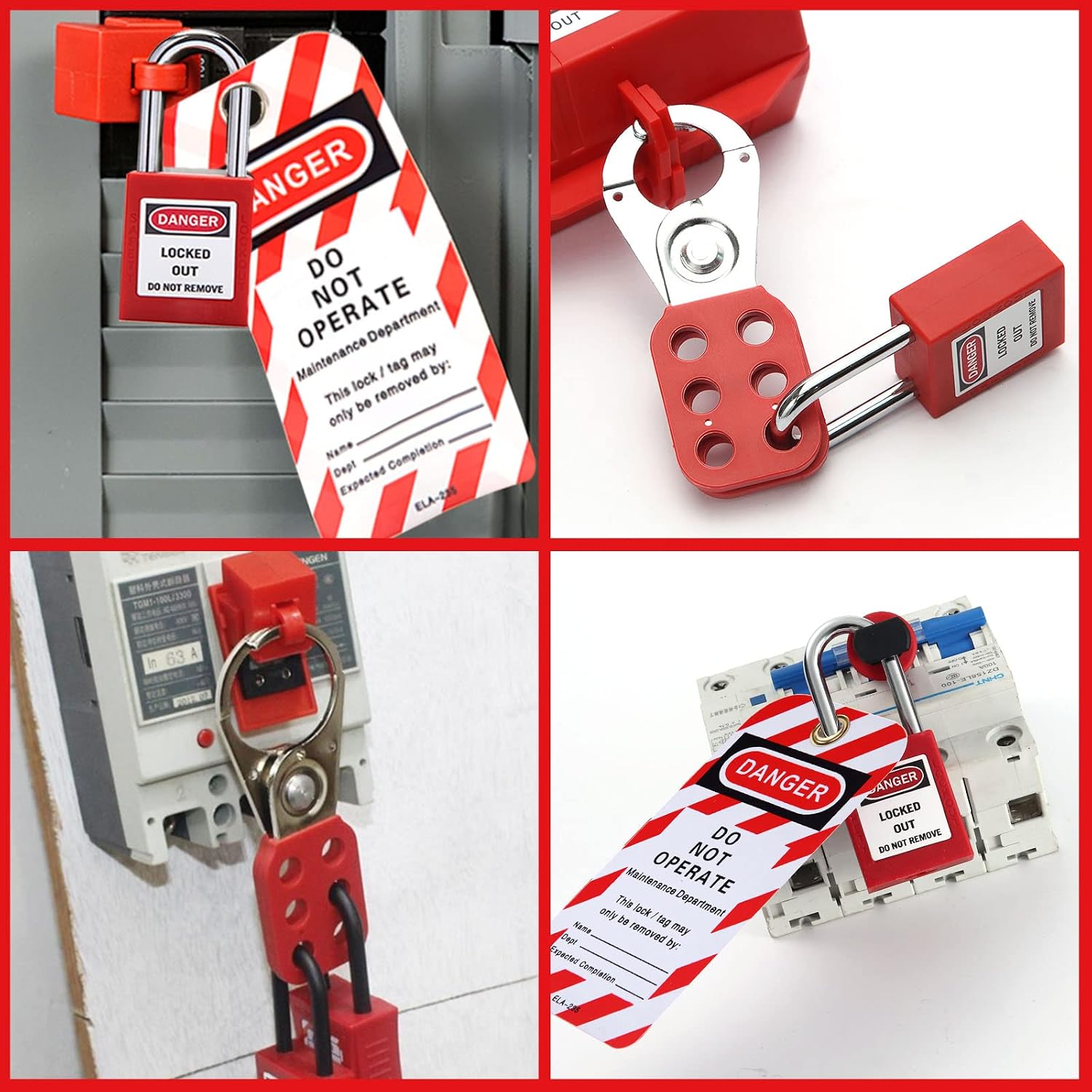 Lockout Tagout Kit Loto Hasp Lockout Steel Cable Lockout Plug Lock Out Tag Loto Safety Padlock Circuit Breaker Lockout Ball Valve Lockout Tagout Set Alamanda Loto Kit for Lock Out Tag Out Station