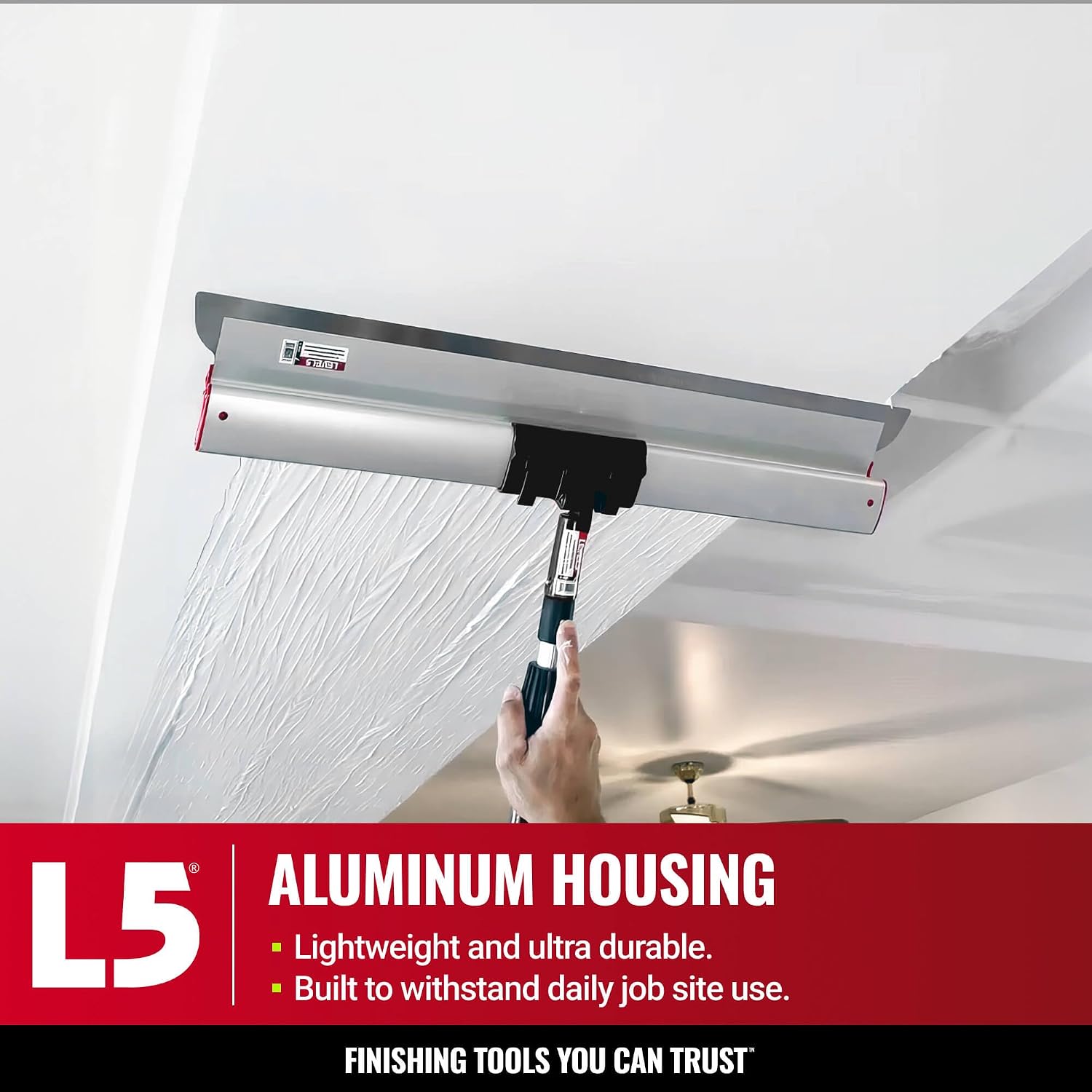 LEVEL5 Drywall Skimming Blade Set | 10, 16 & 24 Inch Skimming Blades, 37-63 Inch Extension Handle | Aluminum Body & Stainless Steel Blade | For Smoothing Walls and Ceilings | 5-440