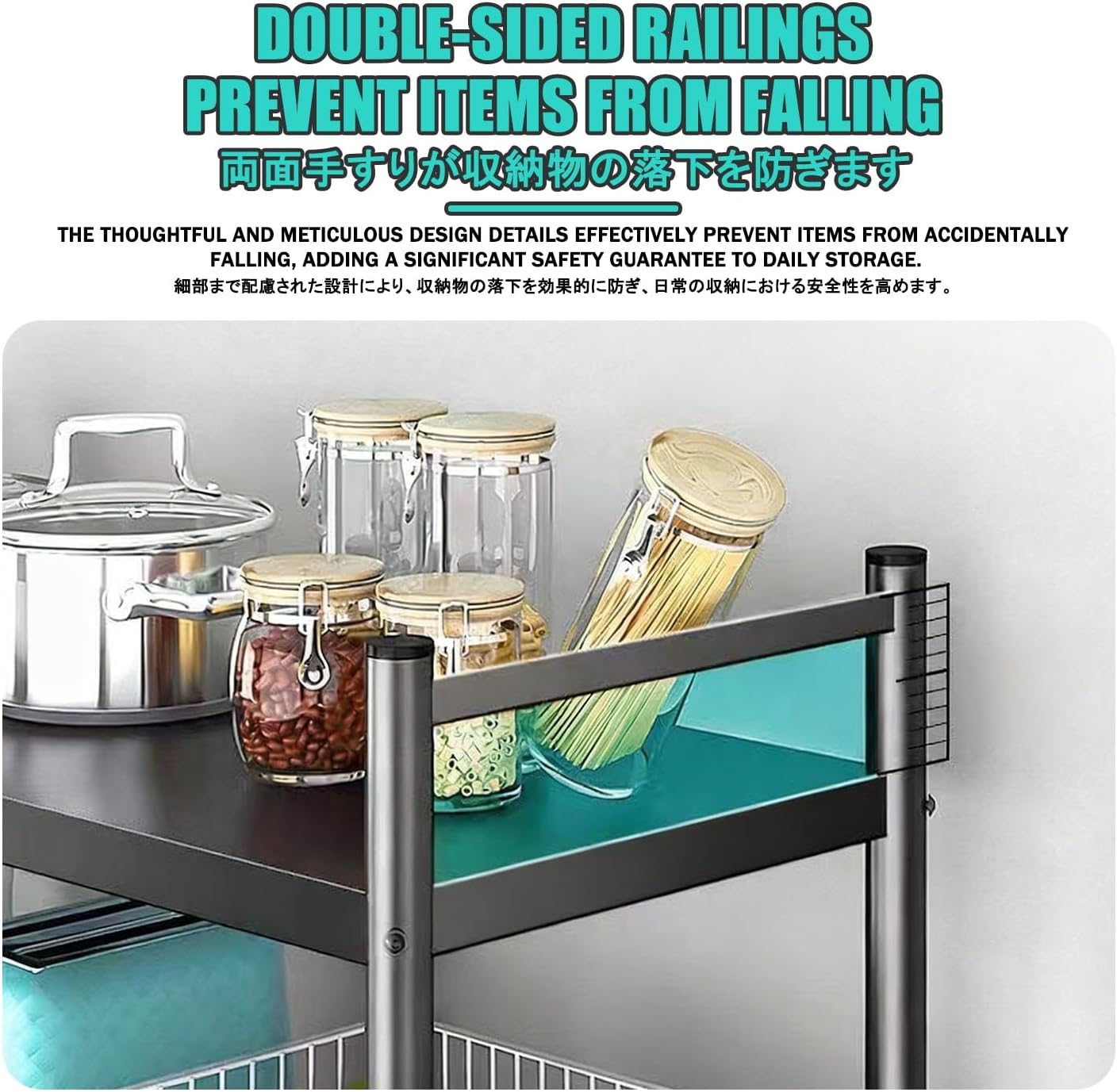 Microwave Stand with Storage，Baker's Rack for Kitchen，Kitchen Rack，Space-Saving, Suitable for Storage in Kitchens, Bathrooms, Offices, and Other Locations.(50 * 40 * 95CM)