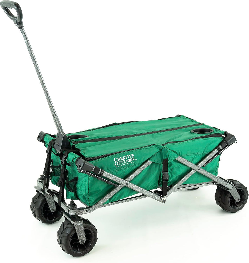 Creative Outdoor All-Terrain Deluxe Wagon | 360 Swivel All Terrain Wheels | Great for Beach, Park, Garden & Tailgate | Multiple Color Options