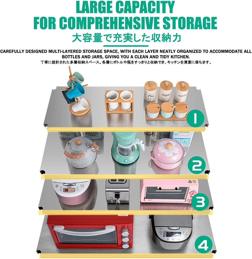 Microwave Rack，Bakers Racks for Kitchens，Kitchen Microwave Stand with Storage，Multi-Layered Storage Space, Suitable for Bedrooms, Balconies, Living Rooms, Etc.(90 * 30 * 100CM)