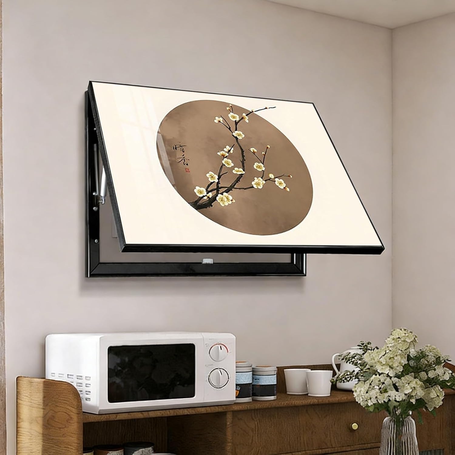 Hide Breaker Box Cover, Fuse Box Cover Decorative Painting, Circuit Breaker Panel Protector, Flip-Up Meter Switch Box, Easy Installation(White 1,60 * 50cm/23.6 * 19.7in)