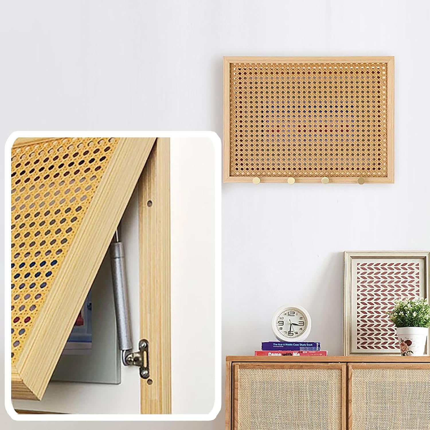 Electrical Panel Cover Farmhouse Electrical Panel Cover with Hook, Fuse Panel Breaker Box Cover Wood, Circuit Breaker Panel Cover for Office/Restaurant/Living Room(WXL-75 x 65CM-29.5 x 25.6)