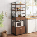 Shelf Unit Microwave Stand with Storage and Drawer Storage Cart Workstation Shelf 5-Tier Kitchen Baker's Rack Utility Shelf for Kitchen Cabinet Tableware (Color : Coffee Size : 60x40x165cm)