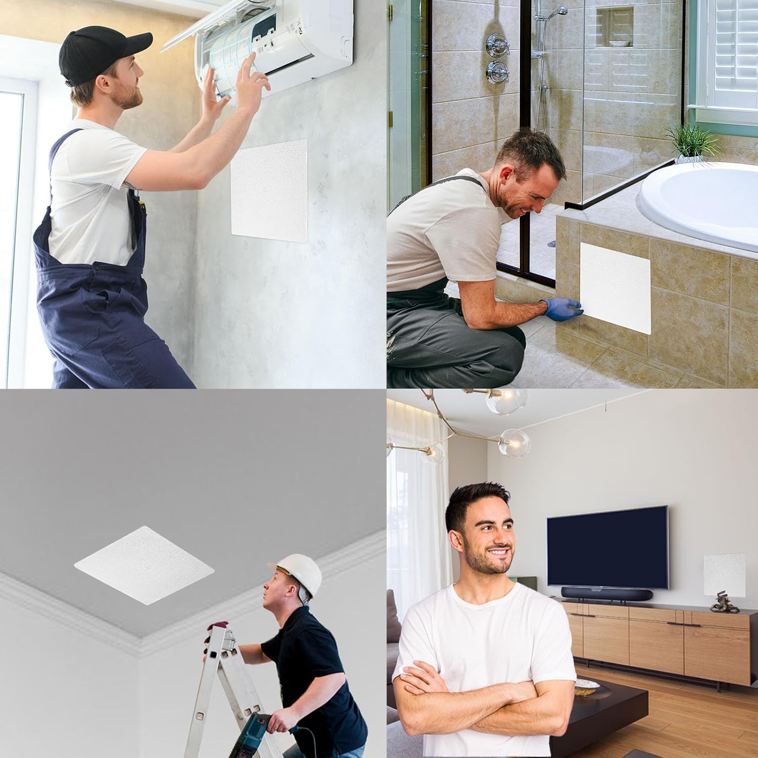 Morvat Adjustable Spring Access Panel 6'x6' Inches, for Drywall, Ceiling, Electrical, Plumbing Heavy-Duty & Easy Install, Wall Hole Cover Plate, White | Fits 5.5'x6' - 7'x7' Inches | (40-Pack)