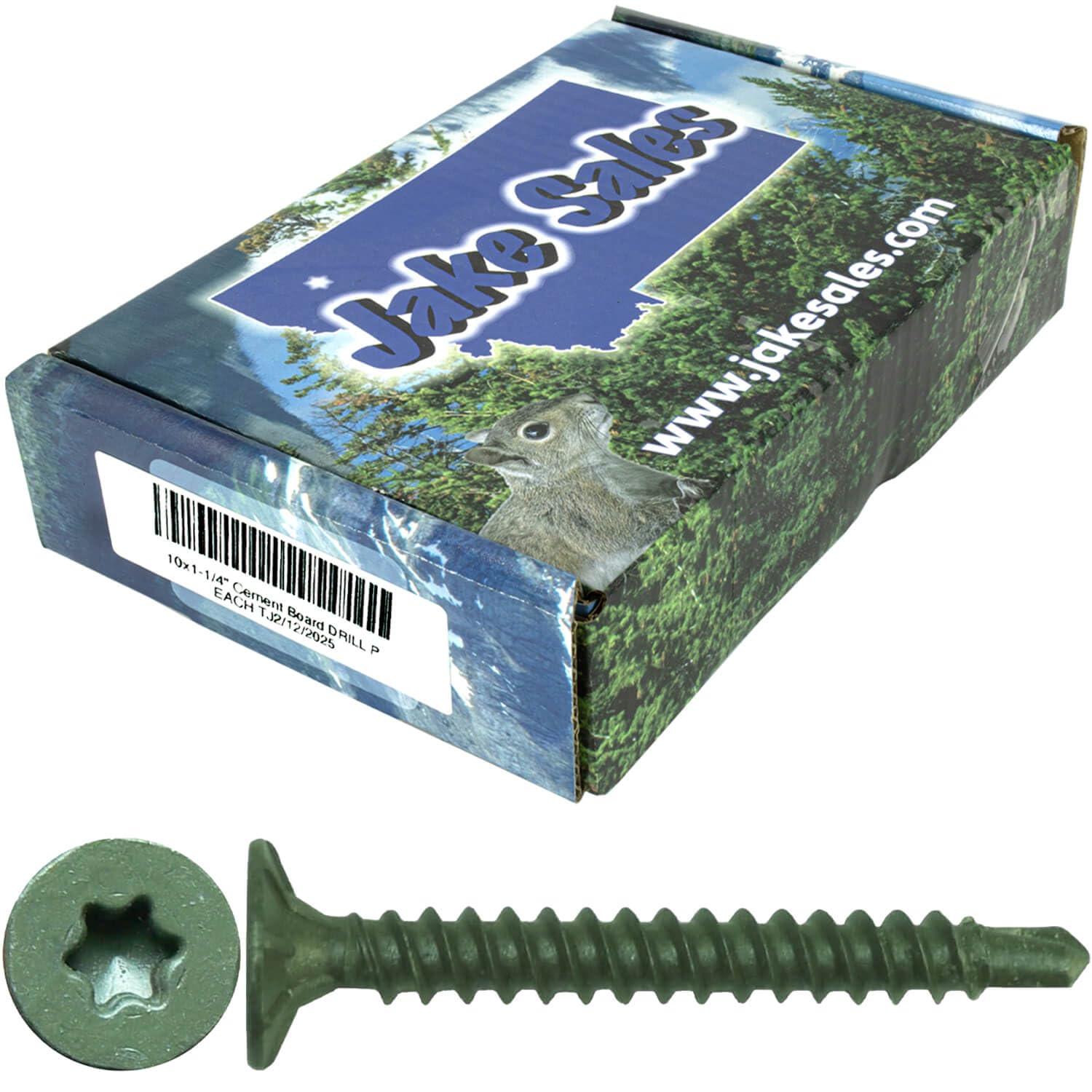 10x1-1/4 Drill Point Torx/Star Head Screw for Fastening Cement Backer/Board/Tile Board - T-25 Head 5 Pound CASE 7,245 Screws