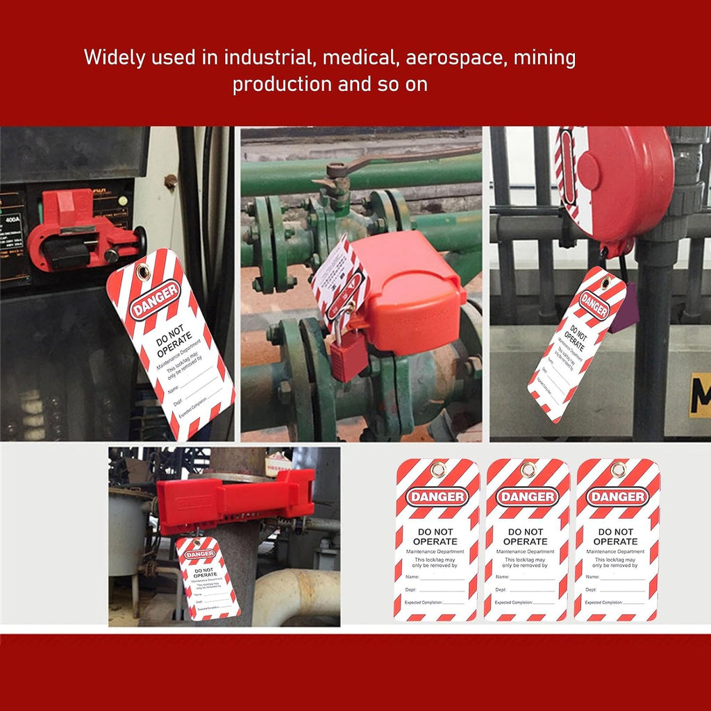 Lockout Tagout Kit, 48pcs Lock Out Tag Out Kit with Storage Box, Group Lockout Hasps, Universal Multi Pole Clamp On Circuit Breaker Lock Loto Padlock Safety Padlock Set