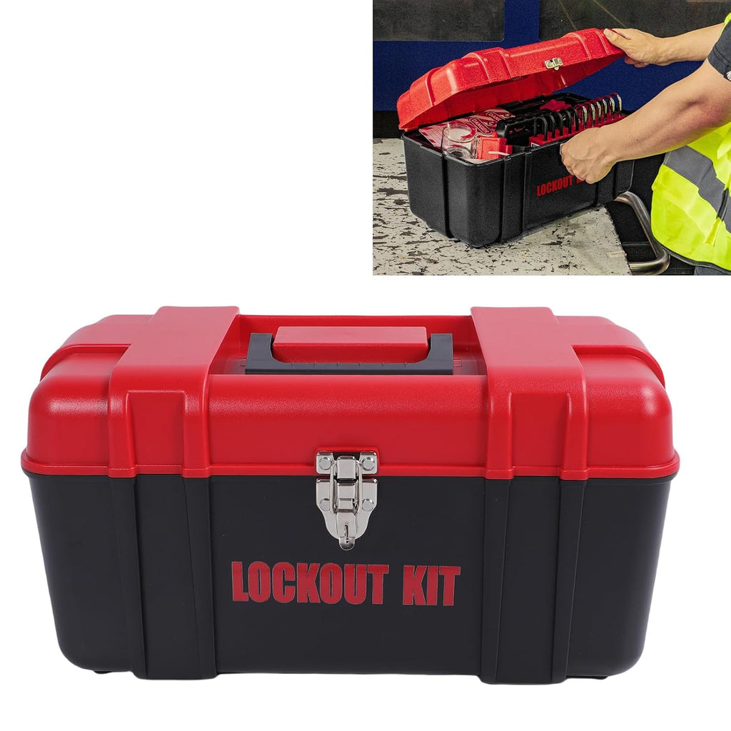 Lockout Tagout Kit Electrical Loto, Clamp On Circuit Breaker Lockout, Group Lockout Hasps, Lockout Tag, Universal Multi Pole Breaker for Kit Station