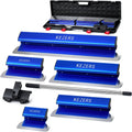 KEZERS Drywall Skimming Blade Set-7',10',14',16' & 24' Skimming Blades + 35'-81' Extension Handle, Stainless Steel Construction Knife,Smoothing Drywall Knife,Extruded Aluminum,High Impact End Caps