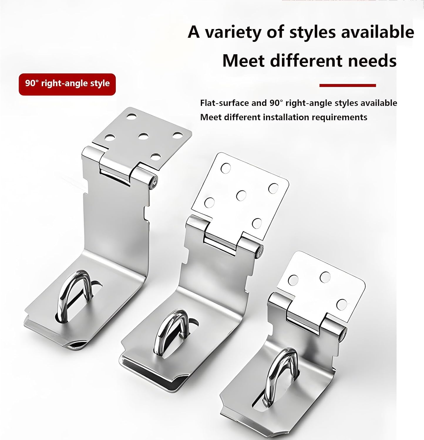 100 PCS Door Hasp Latch, 90 Degree Right Angle Hasp, 201 Stainless Steel Extra Thick Door Clasp, for Doors, Drawers(3inch)