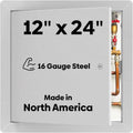 BEST BA-AHD 12' x 24' Metal Access Panel with Concealed Pin Hinge, LEED Compliant 16-Gauge Steel Access Door for Non-Rated Drywall/Ceilings, White Drywall Panel with Rounded Corners, Screwdriver Latch