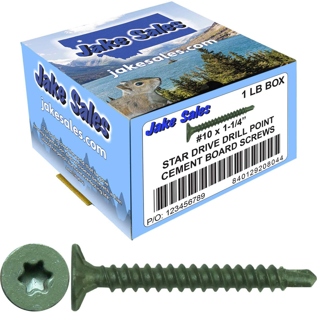 10x1-1/4 Drill Point Torx/Star Head Screw for Fastening Cement Backer/Board/Tile Board - T-25 Head - CASE Qty 42 Boxes 6,762 Screws