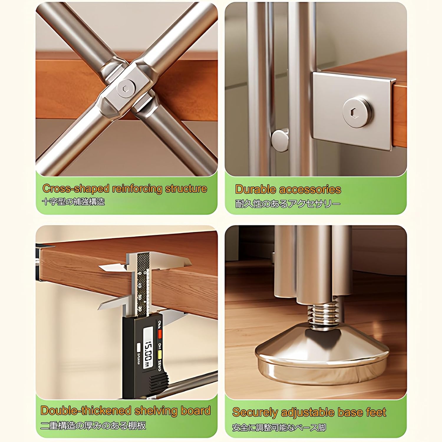 Microwave Stand With Storage,Baker'S Rack For Kitchen,Adjustable Shelves,Strong Load-Bearing Capacity,Suitable For Living Rooms,Dining Rooms,Coffee Bars,Homes(4 layers,40*31*130CM/16*12*51IN)