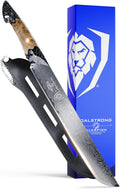 Dalstrong Meat Slicer Knife - 11'-Scorpion Series - Venom Edition - Japanese Steel Chef Knife - Spiral Sandstorm Blade Pattern - Black Honeycomb Resin Handle - w/Leather Sheath