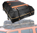 Car Roof Bag Top Cargo Carrier for Seat Leon ST FR Wagon 2020-2025, Water-Resistant Strong Fabric Cargo Bag with/Without Rack for Travel & Camping,425L/109 * 86 * 43cm-Black&Orange