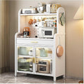 Kitchen Baker's Rack with Adjustable Shelf, 5-Tier Microwave Stand with Drawer, Large Metal Storage Shelves for Garage Pantry Home Kitchen Spices, Pots, and Pans,White,147.5×70cm/58×27.5in