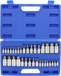 34 Piece Allen Socket Set SAE and Metric Hex Bit Set 3/8, 1/4, 1/2 Inch