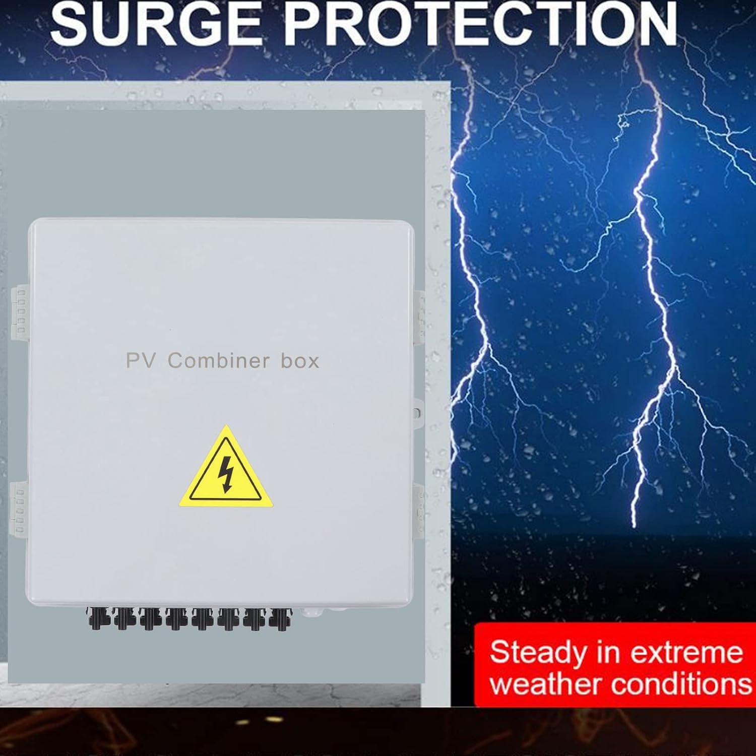 Solar Combiner Box 8 String 80A Circuit Breaker IP65 Outdoor Rated for Off Grid PV System Panel Power Distribution