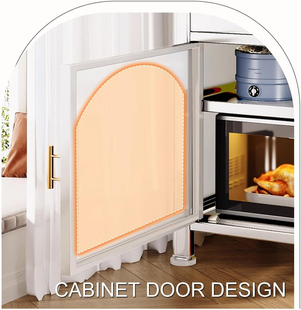 Kitchen Bakers Rack with Storage, Standing Kitchen Storage Rack with Drawer, Microwave Stand with 3 Hooks, Large Capacity(Black,80cm)