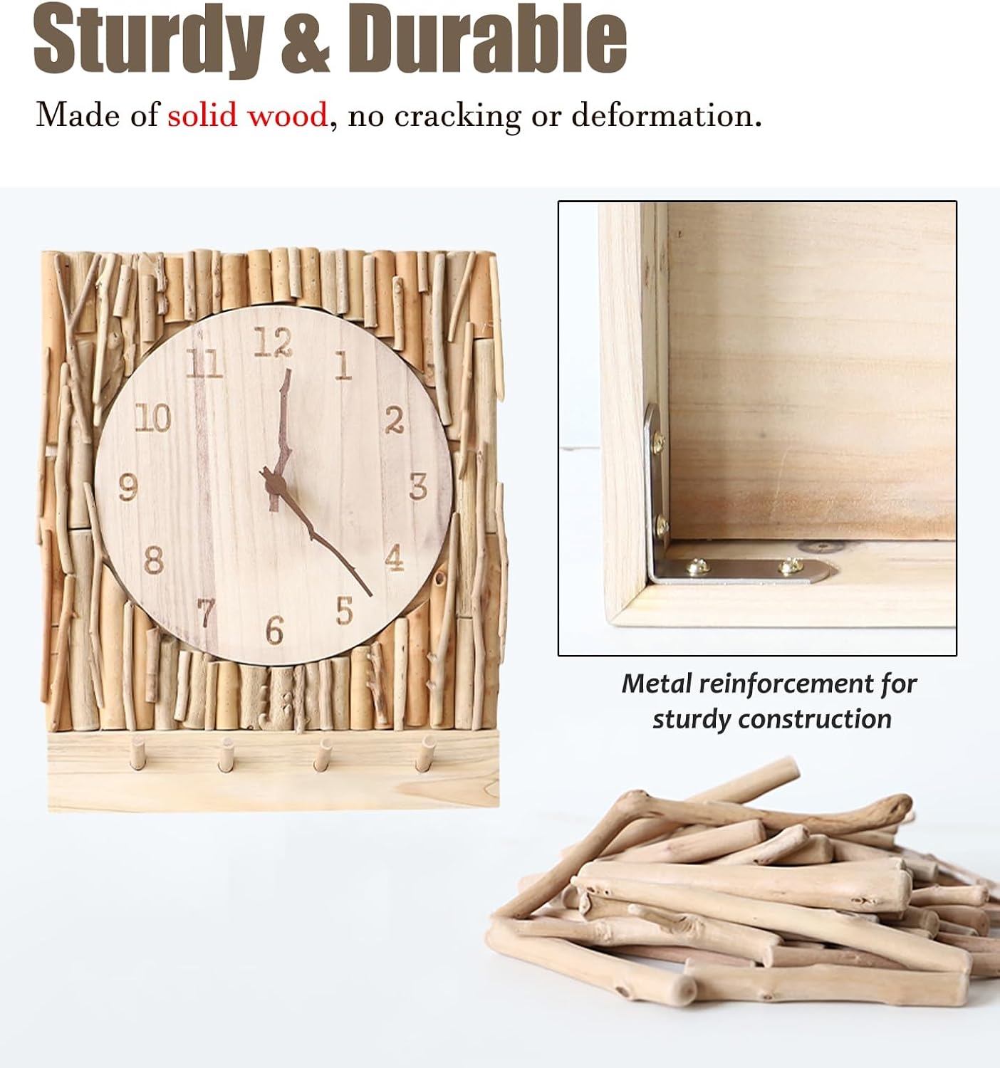 Electrical Panel Cover Wall Hanging Breaker Box Cover with Clock, Solid Wood Electric Panel Cover Cabinet with Hook, Circuit Breaker Panel Artwork for Household(WXH-40 x 30CM(15.7 x 11.8))