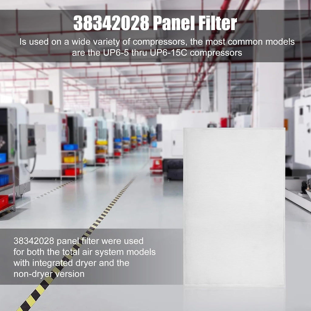 38342028 Panel Filter Pack of 4, 38342028 Rotary Screw Compressor Pre-Filter Compatible with Ingersoll Rand Air Compressor, 38342028 Air Compressor Pre-Filter for UP6 Series Compressors