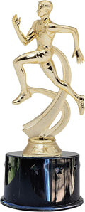 Express Medals Male Boys Track Award Trophy Party Favor Gift Prize Including 4 Gold Color Decals to Custom Personalize The Black Round Base
