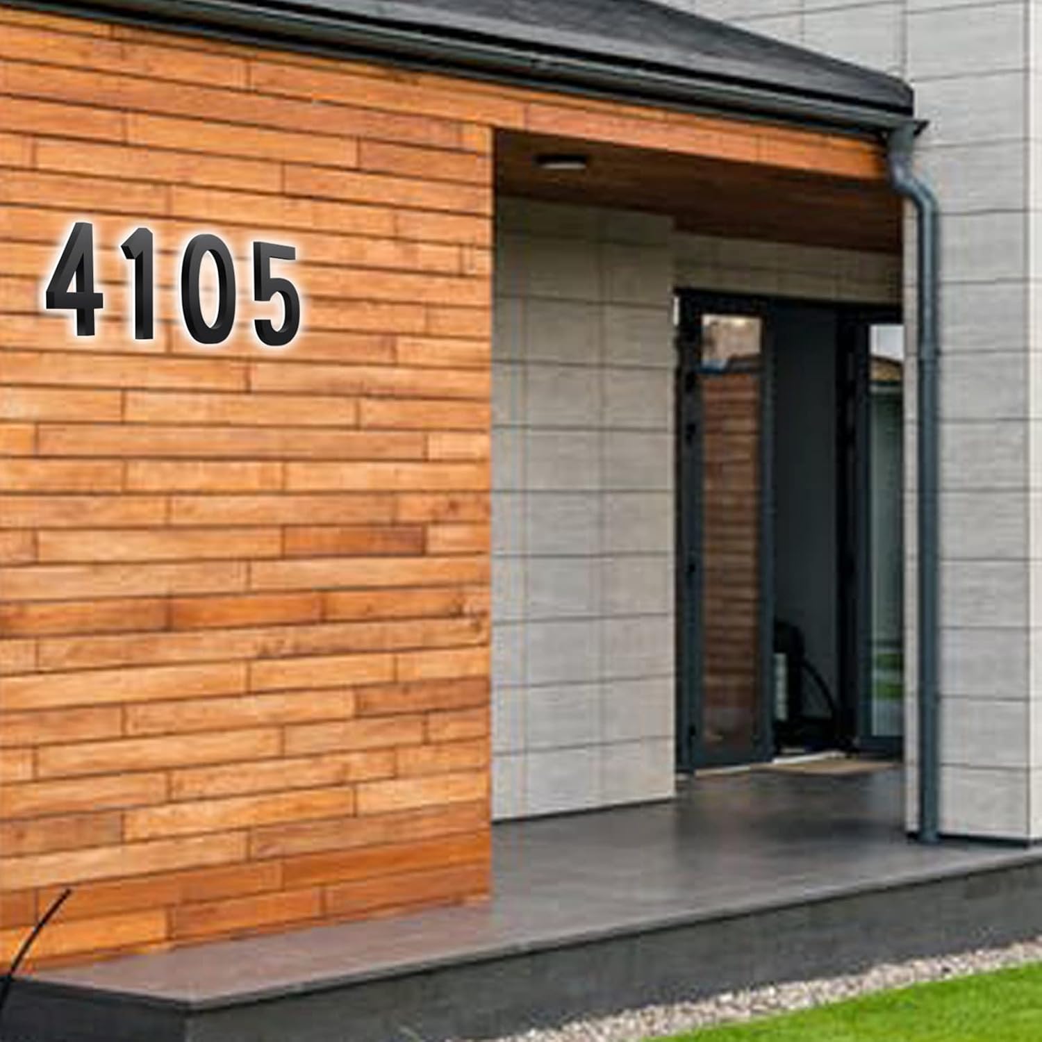Illuminated LED House Numbers Signs For Outside, 14 Inch Backlit LED Home Address Numbers Signs Plaques, Lighted Up Door Numbers Plaques Personalised,E