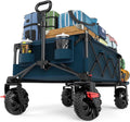 TIMBER RIDGE 600L Beast Wagon 26' W Extra Wide All Terrain Folding w/Big Wheels, Cargo Net & Tailgate, 26' W and 54.5' L, 400lbs Heavy Duty Collapsible Portable Cart for Camping, Sports, Dogs, Blue