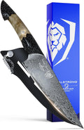 Dalstrong Chef Knife Professional- 8'-Scorpion Series - Venom Edition - Japanese Steel Chef Knife - Spiral Sandstorm Blade Pattern - Black Honeycomb Resin Handle - w/Chef Knife Leather Sheath