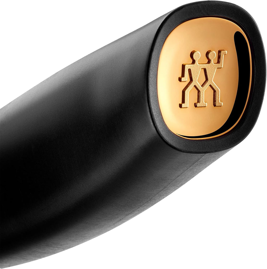 Zwilling All Star 5-inch Razor-Sharp German Serrated Utility Knife, Tomato Knife, Made in Company-Owned German Factory with Special Formula Steel perfected for almost 300 Years, Gold Polished End Cap