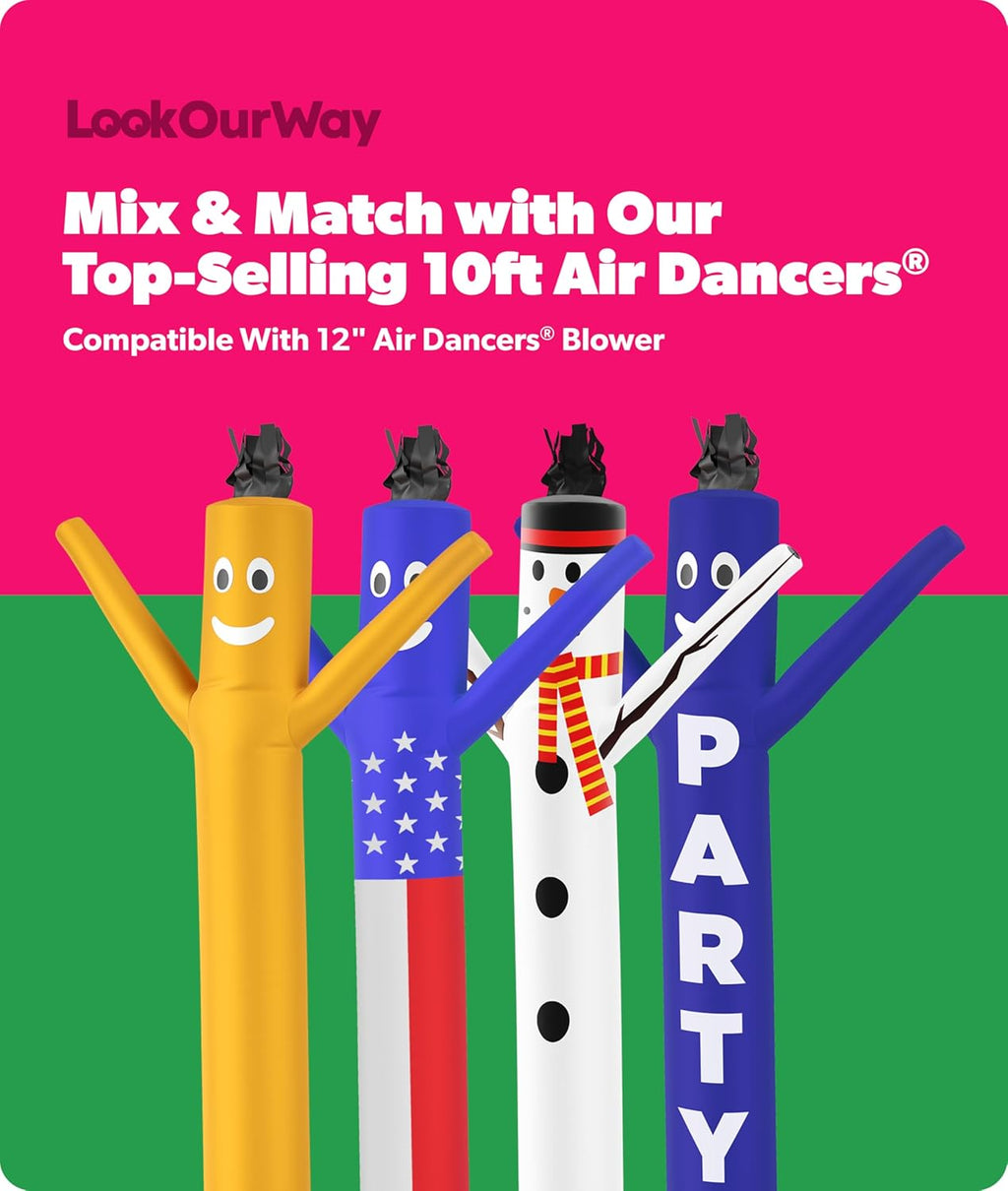 LookOurWay 10ft Skeleton Air Dancers Inflatable Tube Man Attachment | Halloween Inflatables Outdoor Decoration | Wacky Waving Halloween Blow Up for Yard Display or Business (Blower Not Included)