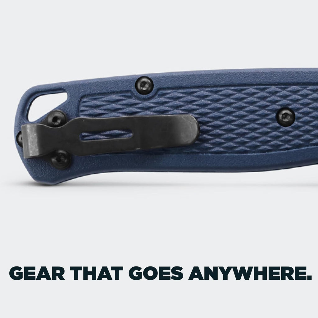Benchmade - Bugout Outdoor EDC Folding Knife, Slim, Lightweight, Plain Edge, Drop-Point Blade, CPM-S30V Stainless Steel (58-60HRC), Grivory Handle (535FE-05)