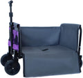 Wagonpro Folding Utility Wagon with Convertible Bench Seat, Collapsible All-Terrain Cart with 360° Swivel Wheels, Portable Outdoor Wagon for Camping, Beach, Sports Events, Purple