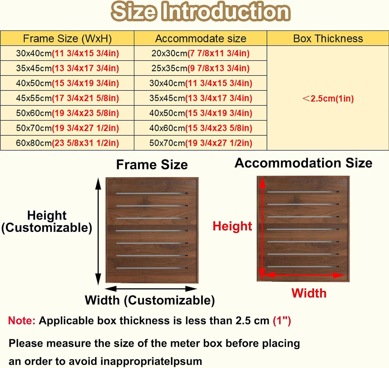 Vertical Electrical Panel Cover Wooden, Wall Mounted Circuit Breaker Box Cover for Fuse Box Replacement, Customizable Alarm Electric Panel Covers(Natural,35x45cm(13 3/4x17 3/4'))
