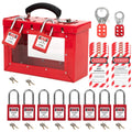 Lockout Tagout Lock Box Loto Box Kit Portable Visual Safety Lock Case Safety Padlock Box with 10 Padlock and 10 Lockout Tags,2PCS Loto Hasps Lock for Lock Out Tag Out Station