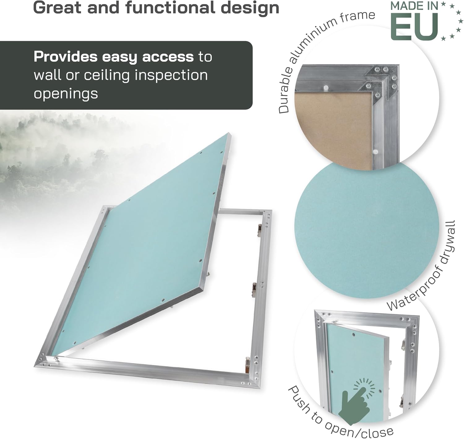 Vent Systems 20' x 24' Inch Access Panel - Drywall, Wall, Electrical, Plumbing Cover Plate - Ceiling, Wall Mount Drywall Access Panel - Metal Crawl Space Door for Home, Garage, Basement, Attic