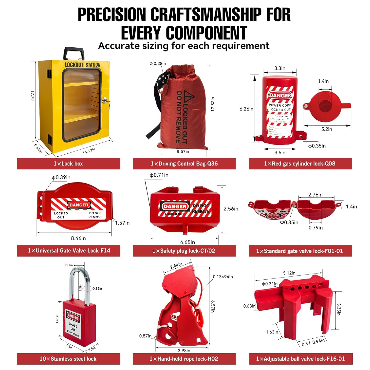 Lockout Tagout Station Kit 148pcs,Lock Out Tag Out Loto Hasps,Tags,Circuit Breaker Lockout,Ball Valve Lockout,Electrical Plug Lockout,Steel Cable Lockout for Loto Station Lock Out Tag Out Kit