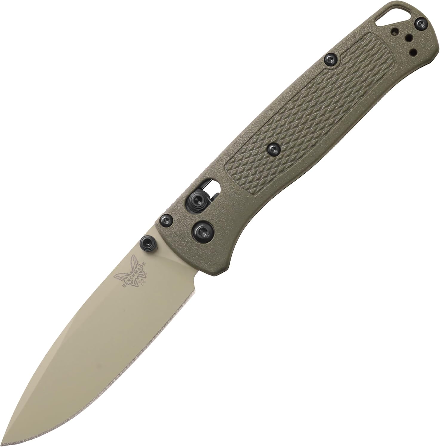 Benchmade - Bugout Outdoor EDC Folding Knife, Slim, Lightweight, Plain Edge, Drop-Point Blade, CPM-S30V Stainless Steel (58-60HRC), Grivory Handle (535TN-11)