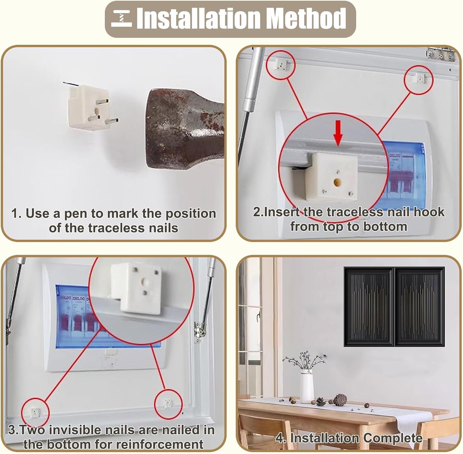 Breaker Box Cover Double Doors, Decorative Electrical Breaker Panel Plate Cover for Laundry Room/Kids Room, Indoor Gas Meter Box(ligjt Grey,60x45cm(23 5/8x17 3/4in))