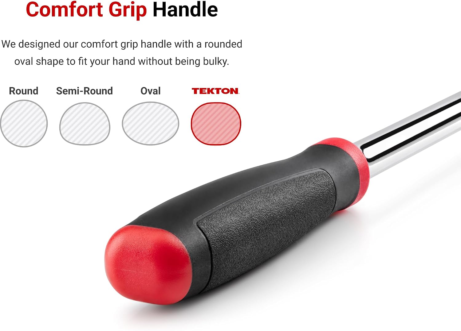 TEKTON 1/4, 3/8, 1/2 Inch Drive Non-Quick-Release Comfort Grip Long Ratchet Set, 3-Piece (9, 12, 18 in.) | SRH99004