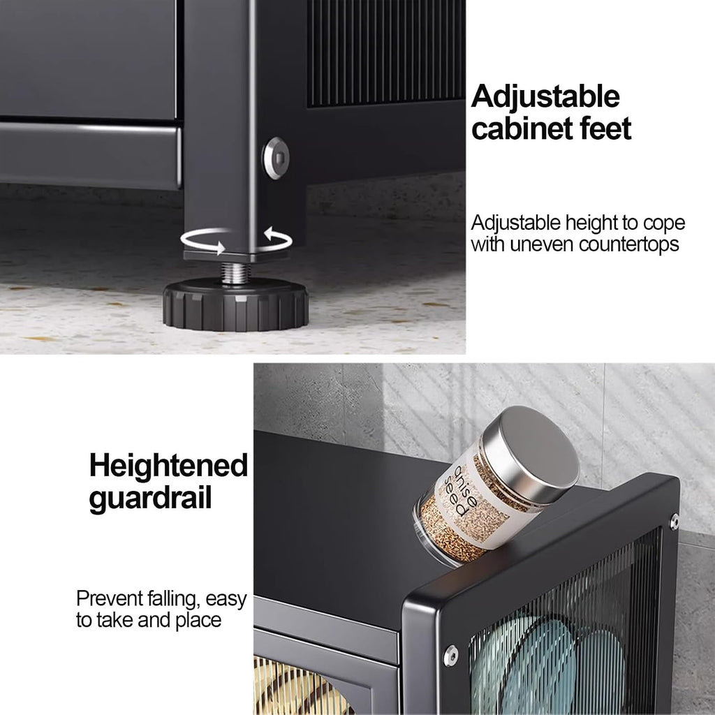 Microwave Stand, Bakers Rack with Storage, Dish Drying Rack, Kitchen Countertop with Drawers Dish Cabinet, Kitchen Storage Cabinet (Color : B)