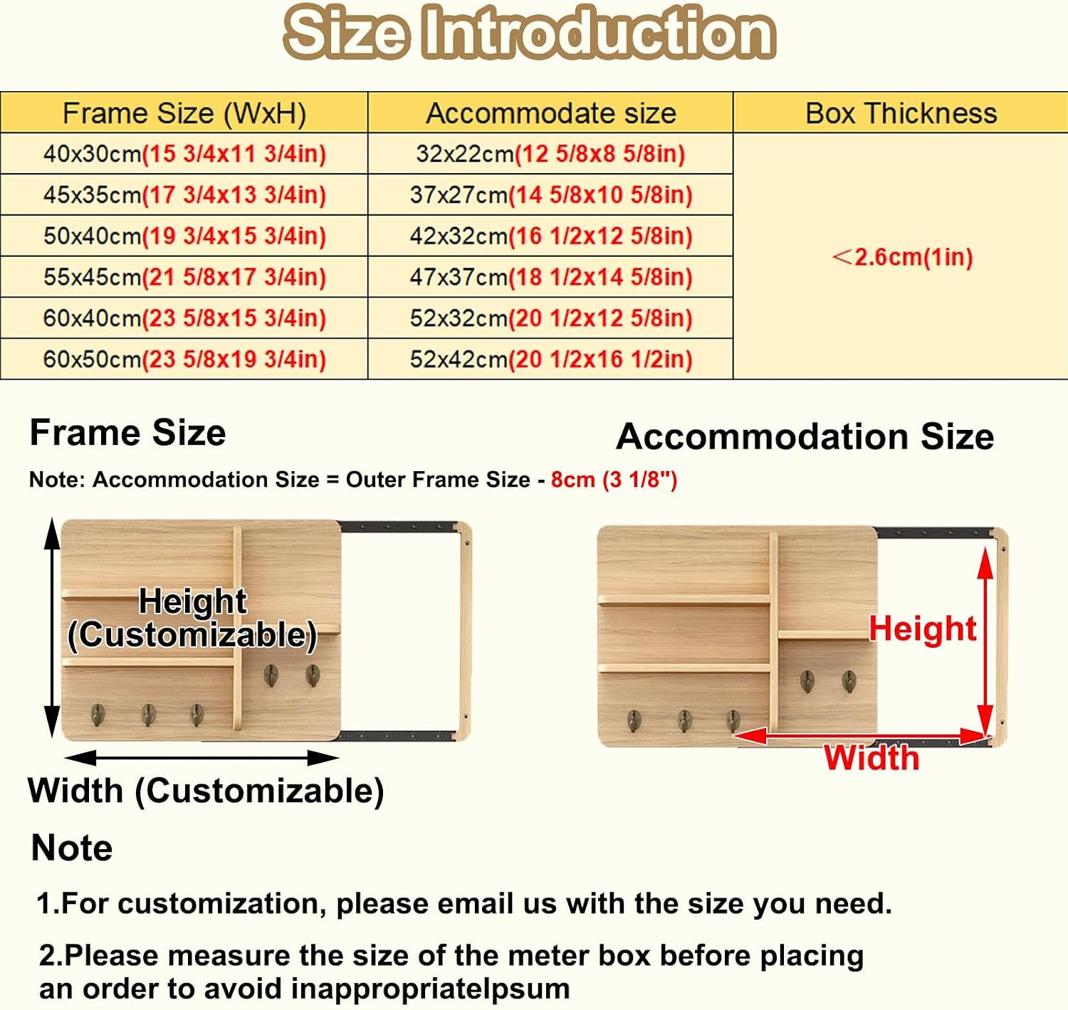 Sliding Door Electrical Panel Box Cover Wooden, Wall Mounted Hide Breaker Box Cover for Circuit Distribution Box, Indoor Meter Box Covers(Style/F,60x40cm(23 5/8x15 3/4'))