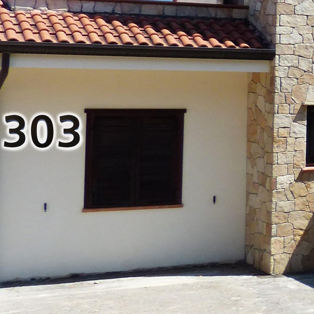 Modern Illuminated LED Address Numbers, 18' Stainless Steel Acrylic Backlit LED House Number Sign, Lighted Up Address Numbers For Outdoor,0
