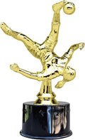 Express Medals Female Girls Bicycle Kick Soccer Award Trophy Party Favor Gift Prize Including 4 Gold Color Decals to Custom Personalize The Black Round Base