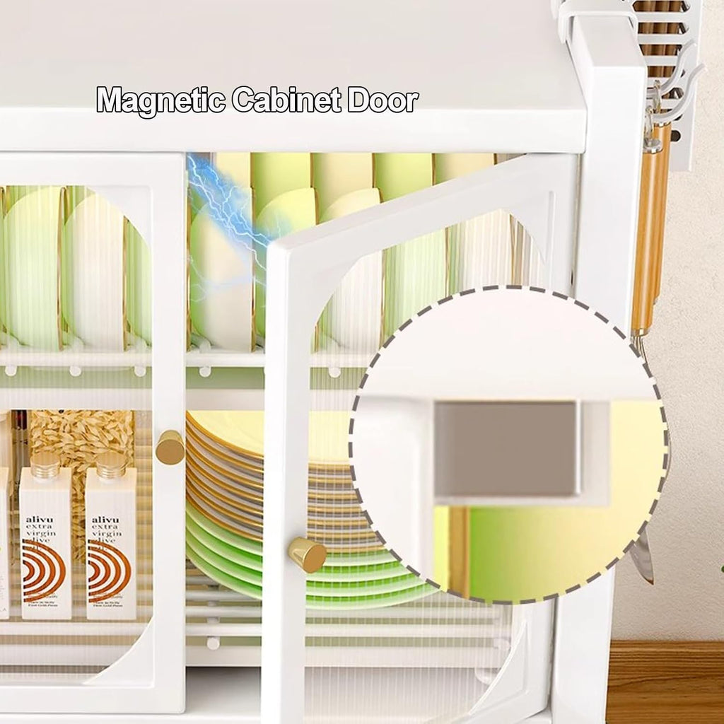 Kitchen Storage Cabinet, Dish Drying Rack, Bakers Rack, Dish Rack for Kitchen Counter, Microwave Stand, Kitchen Cabinets，with Drawer (Color : A)