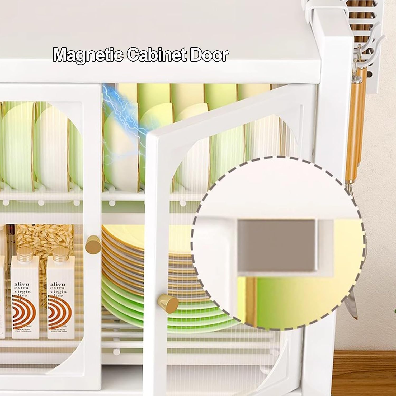 Kitchen Storage Cabinet, Dish Drying Rack, Bakers Rack, Dish Rack for Kitchen Counter, Microwave Stand, Kitchen Cabinets，with Drawer (Color : B)