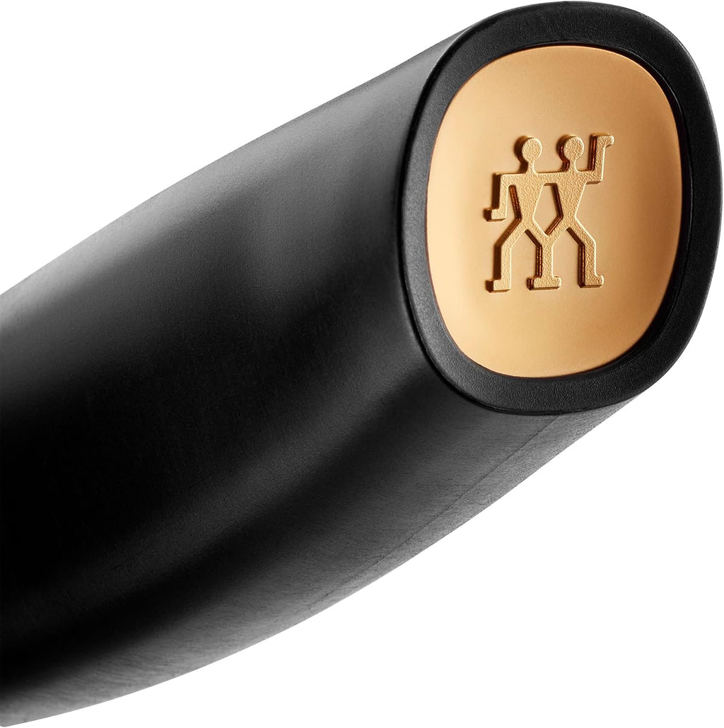 Zwilling All Star 5-inch Razor-Sharp German Serrated Utility Knife, Tomato Knife, Made in Company-Owned German Factory with Special Formula Steel perfected for almost 300 Years, Gold Matte End Cap
