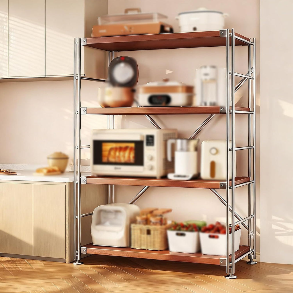 Microwave Stand With Storage,Baker'S Rack For Kitchen,Adjustable Shelves,Strong Load-Bearing Capacity,Suitable For Living Rooms,Dining Rooms,Coffee Bars,Homes(4 layers,40*31*130CM/16*12*51IN)